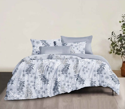 Florida Winkle Premium Quality Imported King Size Elastic Fitted Bedsheet with Coordinated Pillow Covers